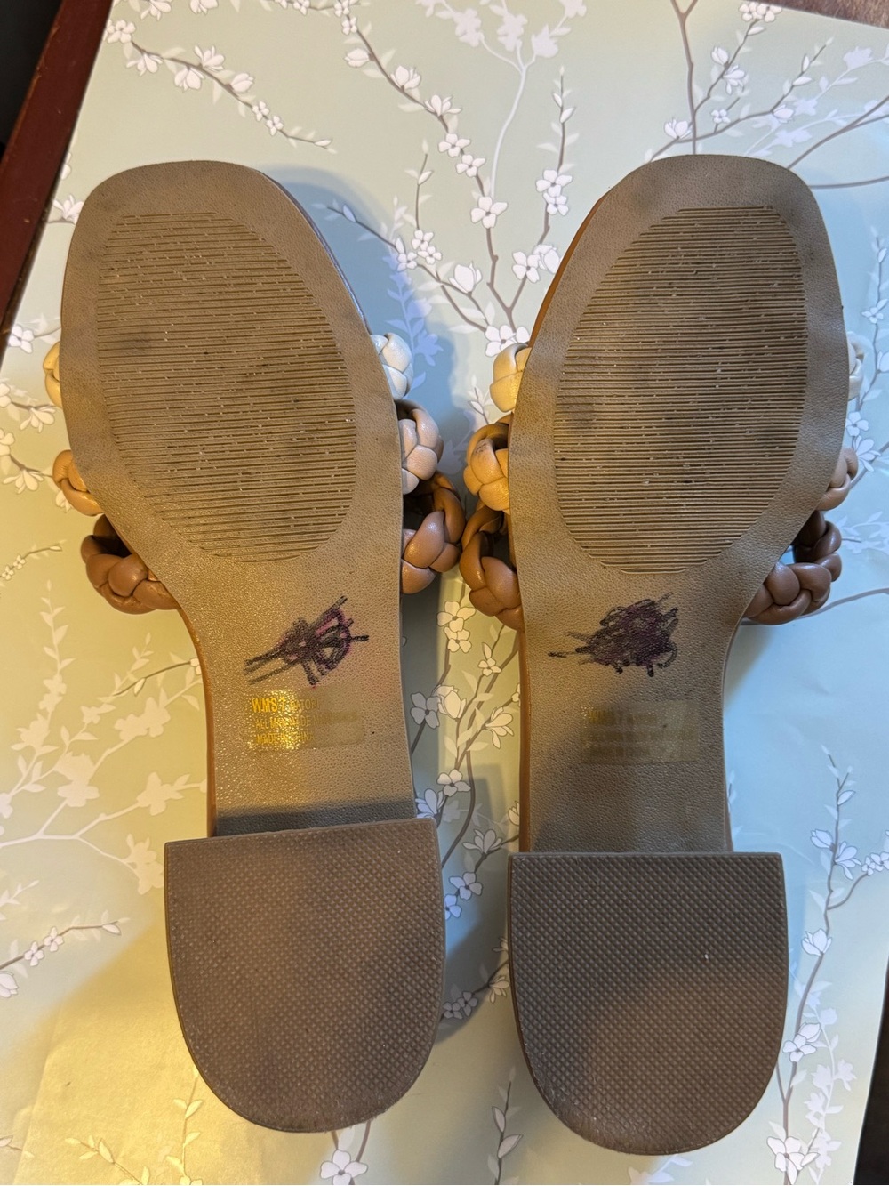 Dolce Vita Tan, Cream & Light Brown Braided Slide Heels Size 7 Medium. ๐ฅ๐๐บโญ๏ธ - Picture 7 of 13